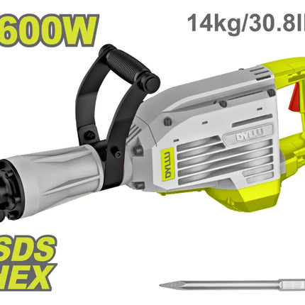DYLLU DEMOLEDOR SDS HEX 1600W 45 JOULES INDUSTRIAL UDTDB1D80