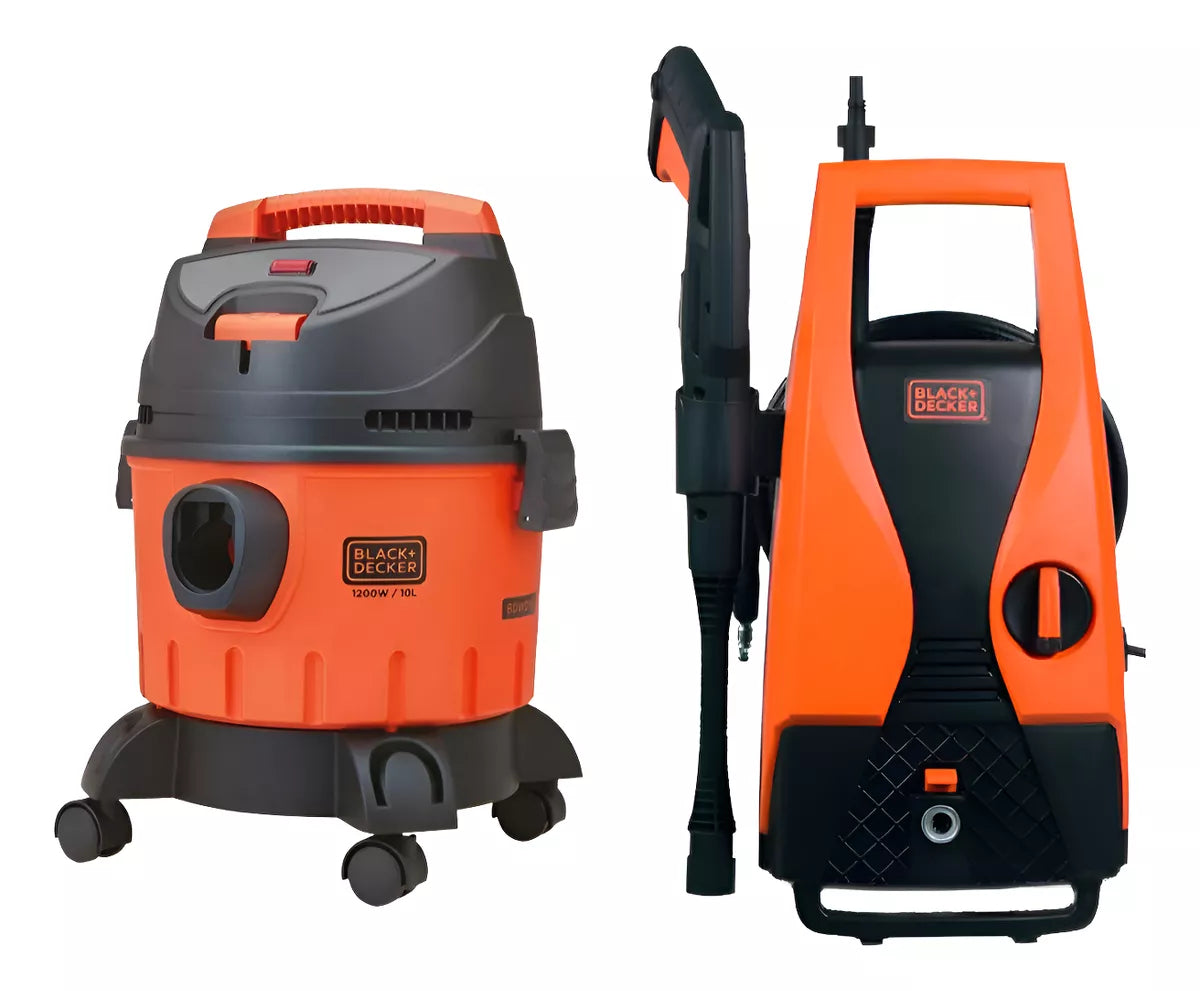 BLACK+DECKER COMBO HIDROLAVADORA DE ALTA PRESION PW1450TD + ASPIRADORA DE POLVO Y AGUA BDWD10