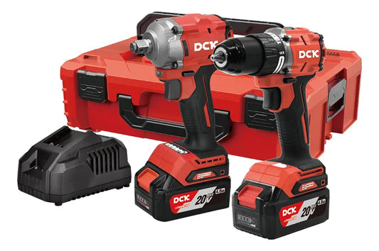 DCK COMBO TALADRO PERCUTOR INALAMBRICO 1/2" 20V Y LLAVE DE IMPACTO 1/2" 4.0AH KDKIT28