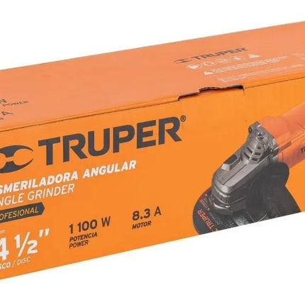 TRUPER PULIDORA ESMERILADORA ANGULAR DE VELOCIDAD VARIABLE 4-1/2" 1100W - 100902
