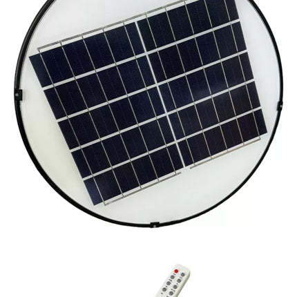LAMPARA SOLAR 300W UFO CON TUBO 430MT (100MT CUADRADOS) IP65, 12HORAS DE CARGA (5V/25W) SERIES MEGAWATT CON CONTROL REMOTO