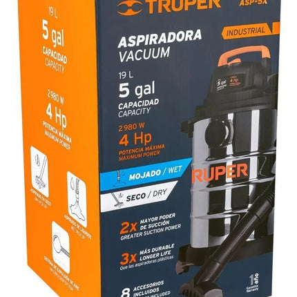 TRUPER ASPIRADORA INDUSTRIAL 5 GALONES 101523
