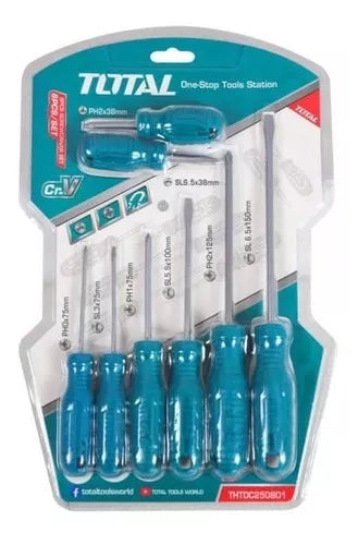 TOTAL JUEGO DE DESTORNILLADORES 8 PCS THTDC250801