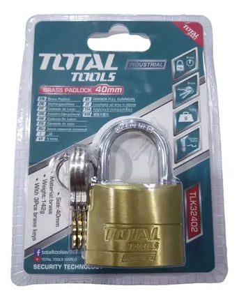 TOTAL CANDADO 40MM DORADO INDUSTRIAL  TLK32402