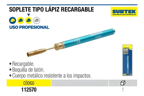 SURTEK SOPLETE TIPO LAPIZ RECARGABLE 112570