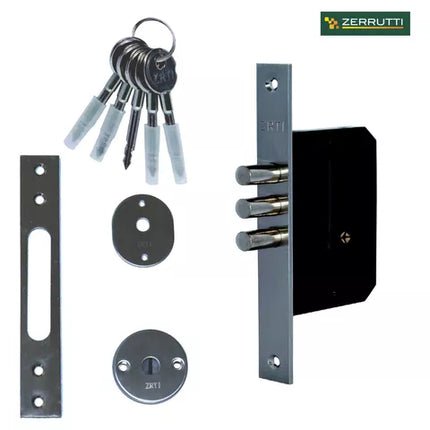 ZERRUTTI CERRADURA AUXILIAR 3 BULONES DE INCRUSTAR 45MM ACERO Z 3A SN