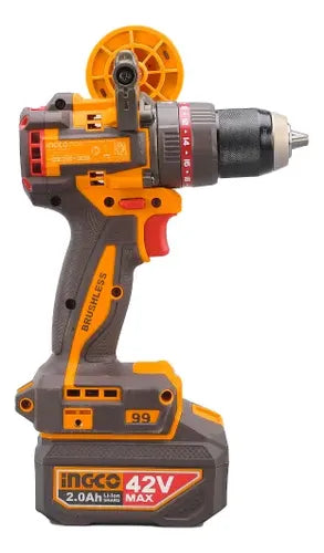 INGCO TALADRO DE IMPACTO INALAMBRICO SIN ESCOBILLAS 99NM 42V + 2 BATERIAS Y CARGADOR  UCIDLI429982