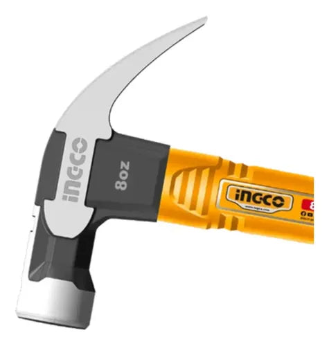 INGCO MARTILLO DE UÑA 8 OZ MANGO FIBRA DE VIDRIO MAGNETICO HCH81008