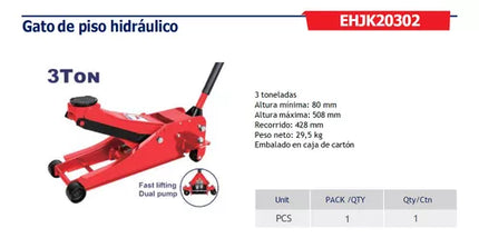 EMTOP GATO HIDRAULICO 3 TON EHJK20302