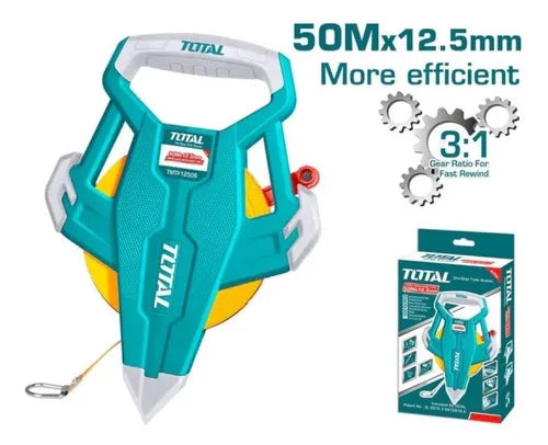 TOTAL DECAMETRO 50 MTS CINTA DE FIBRA DE VIDRIO TMTF13506