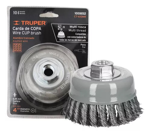 TRUPER CARDA DE COPA 4" MULTI ROSCA 100852