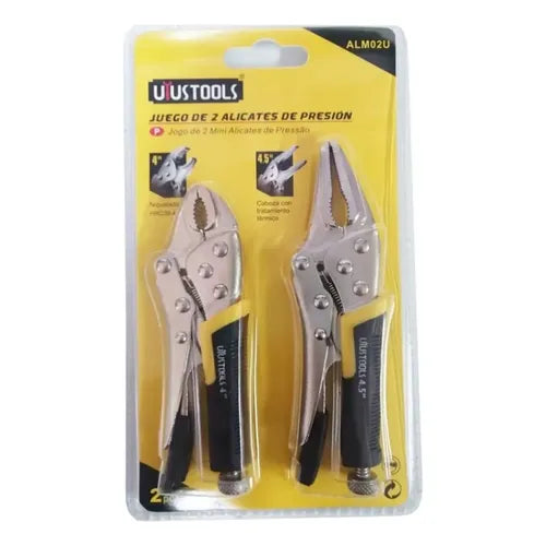 UYUSTOOLS JUEGOS DE ALICATE DE PRESION CAIMAN 4^ Y 4.5" ALM02U