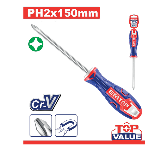 EMTOP DESTORNILLADOR ESTRELLA PH2 X 150MM - ESDRPH2150