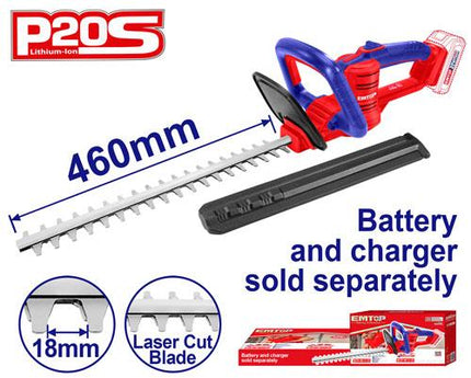 EMTOP CORTASETOS INALAMBRICO 20V DE 46 CM ELHT20018