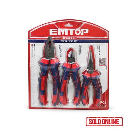 EMTOP JUEGO DE ALICATES DE 3 PIEZAS EPLS0311