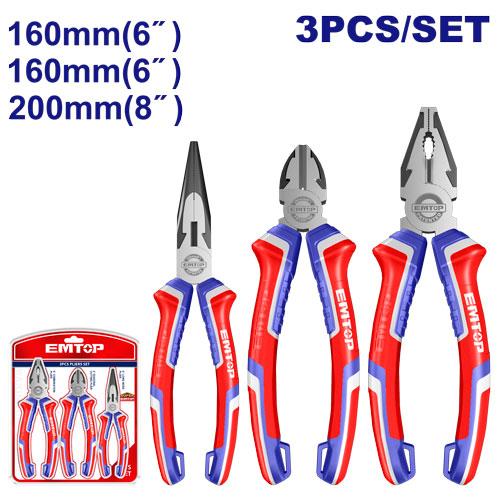 EMTOP JUEGO DE ALICATES DE 3 PIEZAS EPLS0311