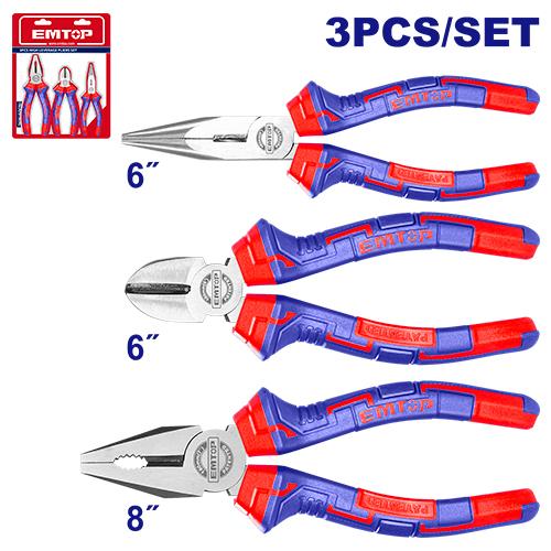 EMTOP JUEGO DE ALICATES DE 3 PIEZAS EPLS0311