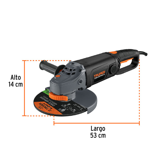TRUPER ESMERILADORA ANGULAR 9" 2100W 12482