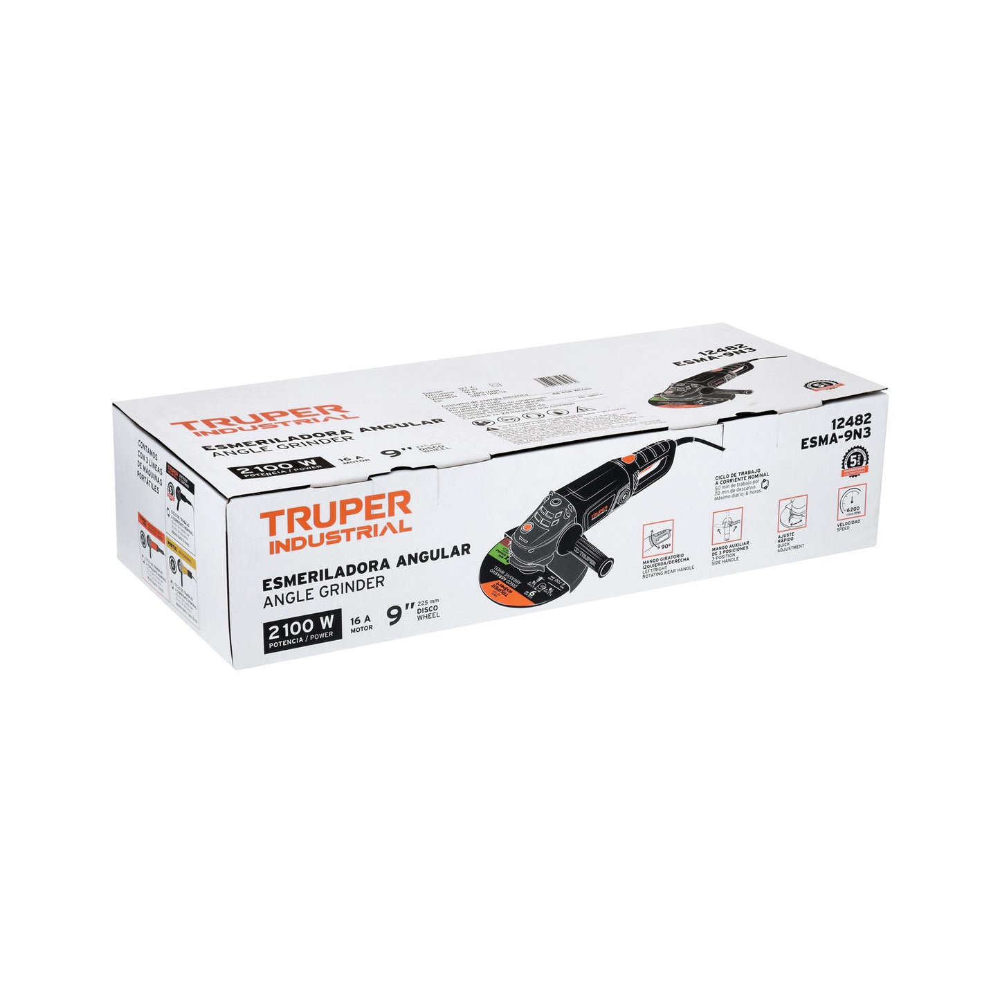 TRUPER ESMERILADORA ANGULAR 9" 2100W 12482
