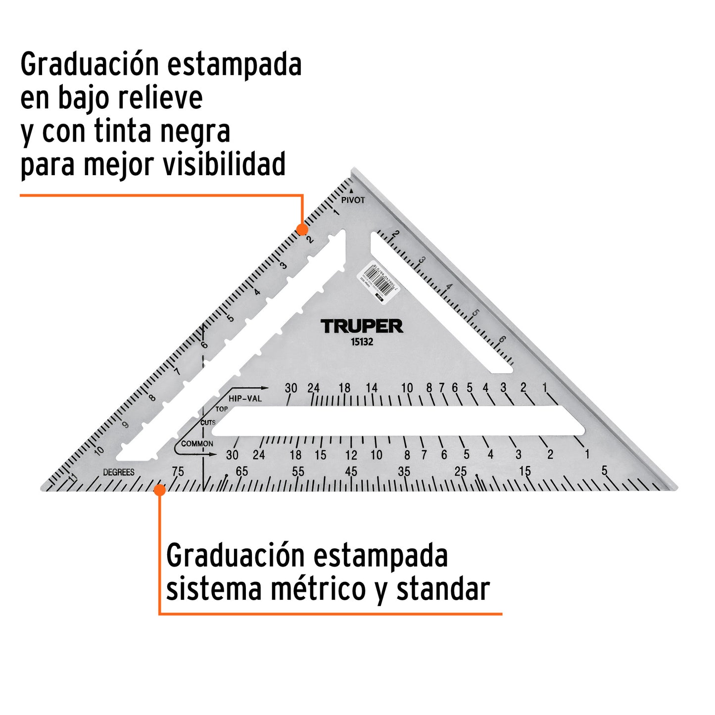 TRUPER ESCUADRA DE ALUMINIO 12" (30CM) 15132