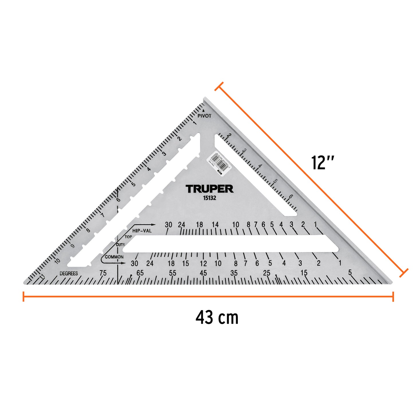 TRUPER ESCUADRA DE ALUMINIO 12" (30CM) 15132