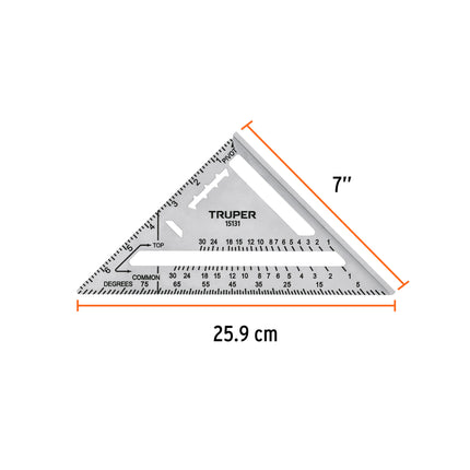 TRUPER ESCUADRA DE ALUMINIO 7" (18CM) 15131 ET-7A