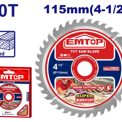EMTOP DISCO DE SIERRA 4-1/2" 40 DIENTES ETCT111555