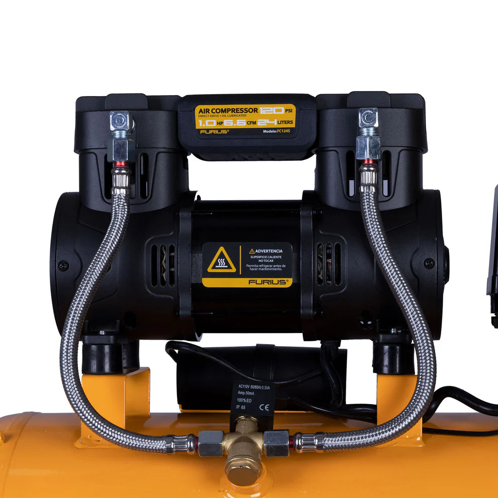 FURIUS COMPRESOR DE AIRE SILENCIOSOS LIBRE DE ACEITE 24 L FC124S