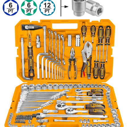 INGCO JUEGO DE COPAS Y HERRAMIENTAS 142 PCS HKTHP21421