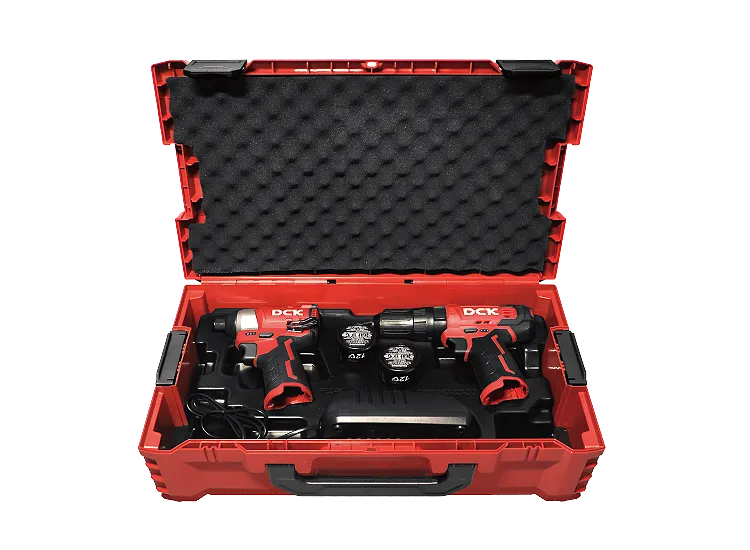 DCK COMBO TALADRO PERCUTOR INALAMBRICO 3/8" 12V + ATORNILALDOR DE IMPACTO 12V KDKIT25