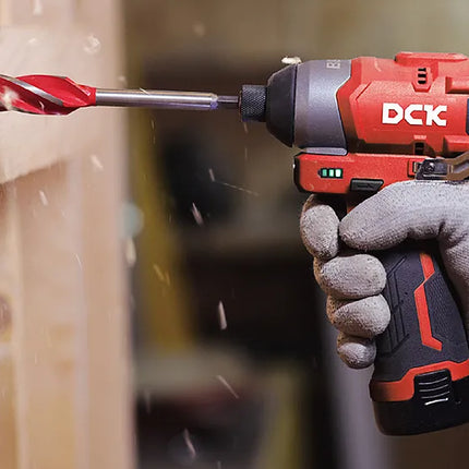 DCK COMBO TALADRO PERCUTOR INALAMBRICO 3/8" 12V + ATORNILALDOR DE IMPACTO 12V KDKIT25