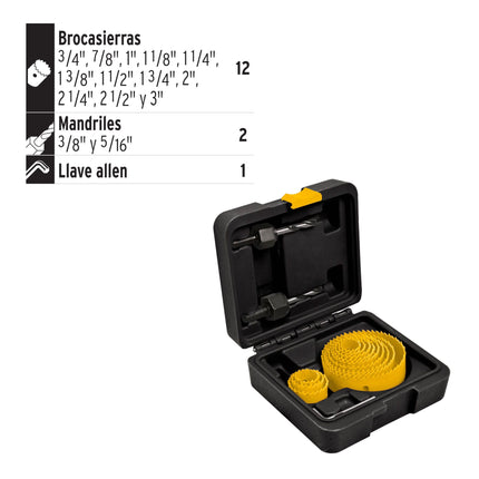 PRETUL JUEGO DE BROCASIERRAS 15 PIEZAS 26037 KIT-14P