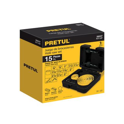 PRETUL JUEGO DE BROCASIERRAS 15 PIEZAS 26037 KIT-14P