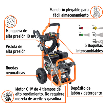 TRUPER HIDROLAVADORA A GASOLINA 2800 PSI 3728W 5HP 103983