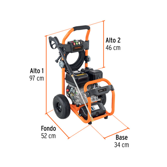 TRUPER HIDROLAVADORA A GASOLINA 2800 PSI 3728W 5HP 103983
