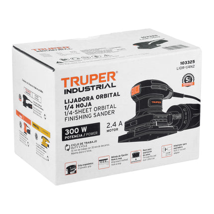 TRUPER INDUSTRIAL LIJADORA ORBITAL 1/4 HOJA 300W 103325