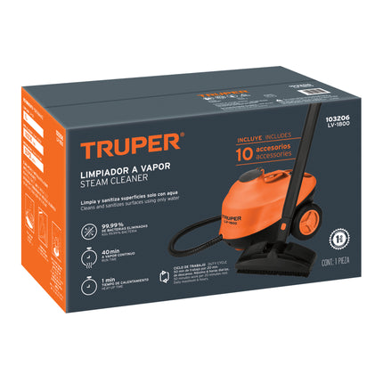 TRUPER LIMPIADOR A VAPOR 1800W TANQUE DE 1L LV-1800 103206