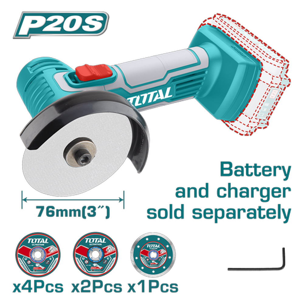 TOTAL MINITALADRADORA INALAMRICA 3" 20V TAGLI7601