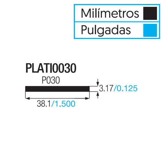 PLATI0030 PLATINA ALUMINIO 1 1/2 X 1/8 - P030