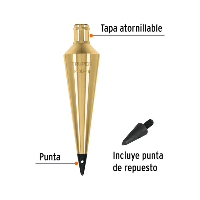 TRUPER PLOMADA DE LATON 450G 16OZ 17072 PLOM-12