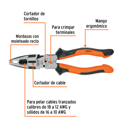 TRUPER EXPERT PINZA ALICATE MULTIUSO 8" 103012 PMU-8EX