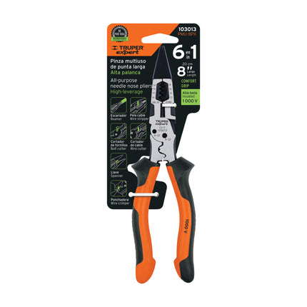 TRUPER PINZA MULTIUSO DE PUNTA LARGA 103013 PMU-8PX