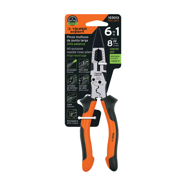 TRUPER PINZA MULTIUSO DE PUNTA LARGA 103013 PMU-8PX