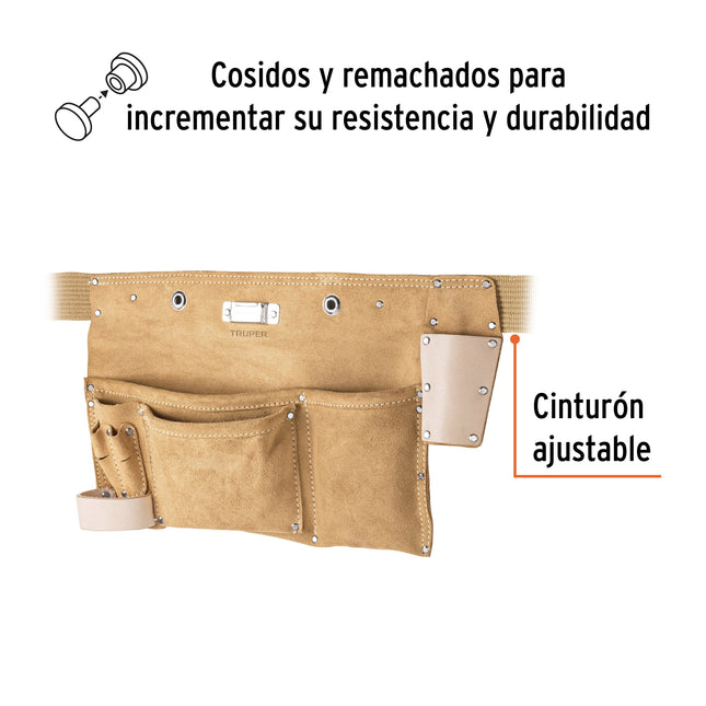 TRUPER PORTA HERRAMIENTAS CON CINTURON 9 COMPARTIMIENTOS 11534