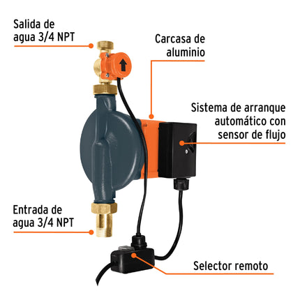 TRUPER BOMBA PRESURIZADORA AJUSTABLE 250W 1/3 HP 14637 PRE-1/3