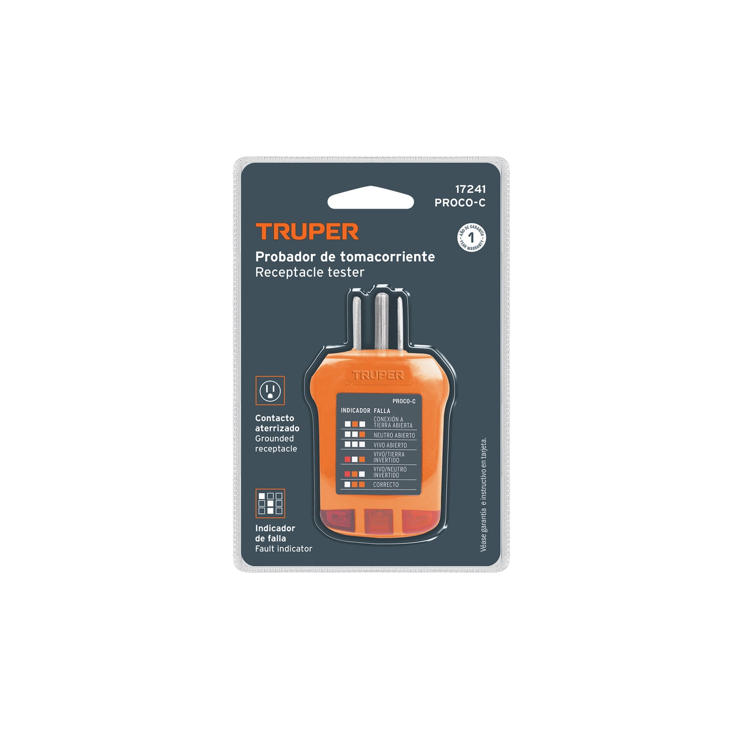 TRUPER PROBADOR DE TOMACORRIENTE 17241