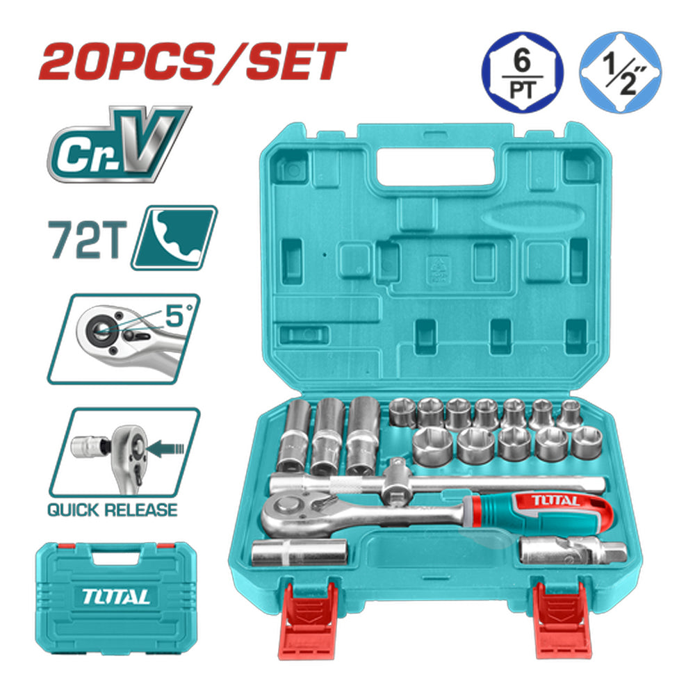 TOTAL JUEGO DE COPAS 1/2'' 20 PCS THT121201