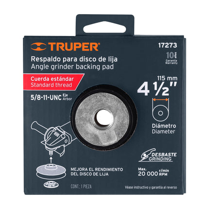 TRUPER RESPALDO PARA DISCO DE LIJA 4 1/2" 17273