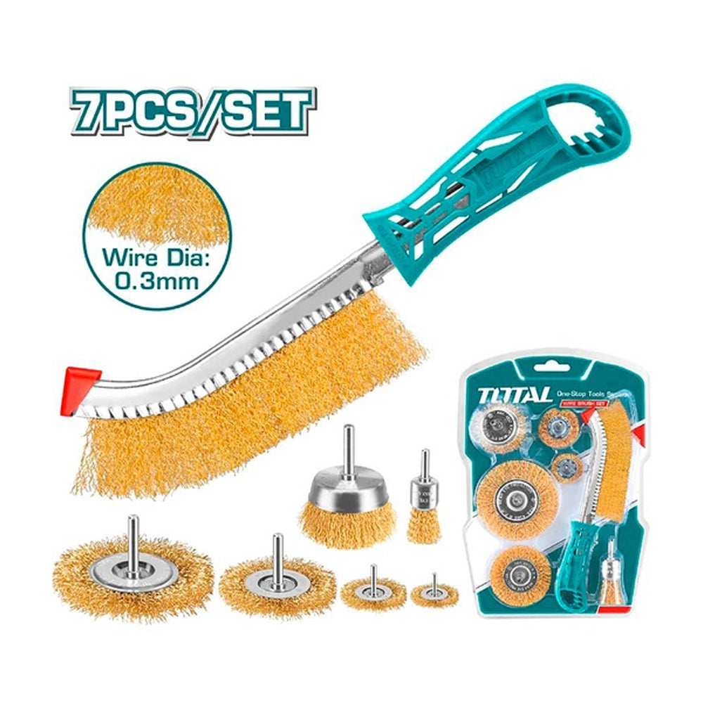 TOTAL JUEGO DE CEPILLOS DE ALAMBRE DE 7 PIEZAS TAC310071