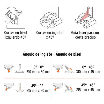 TRUPER SIERRA DE INGLETE COMPUESTA TELESCOPICA DE 10" 16869